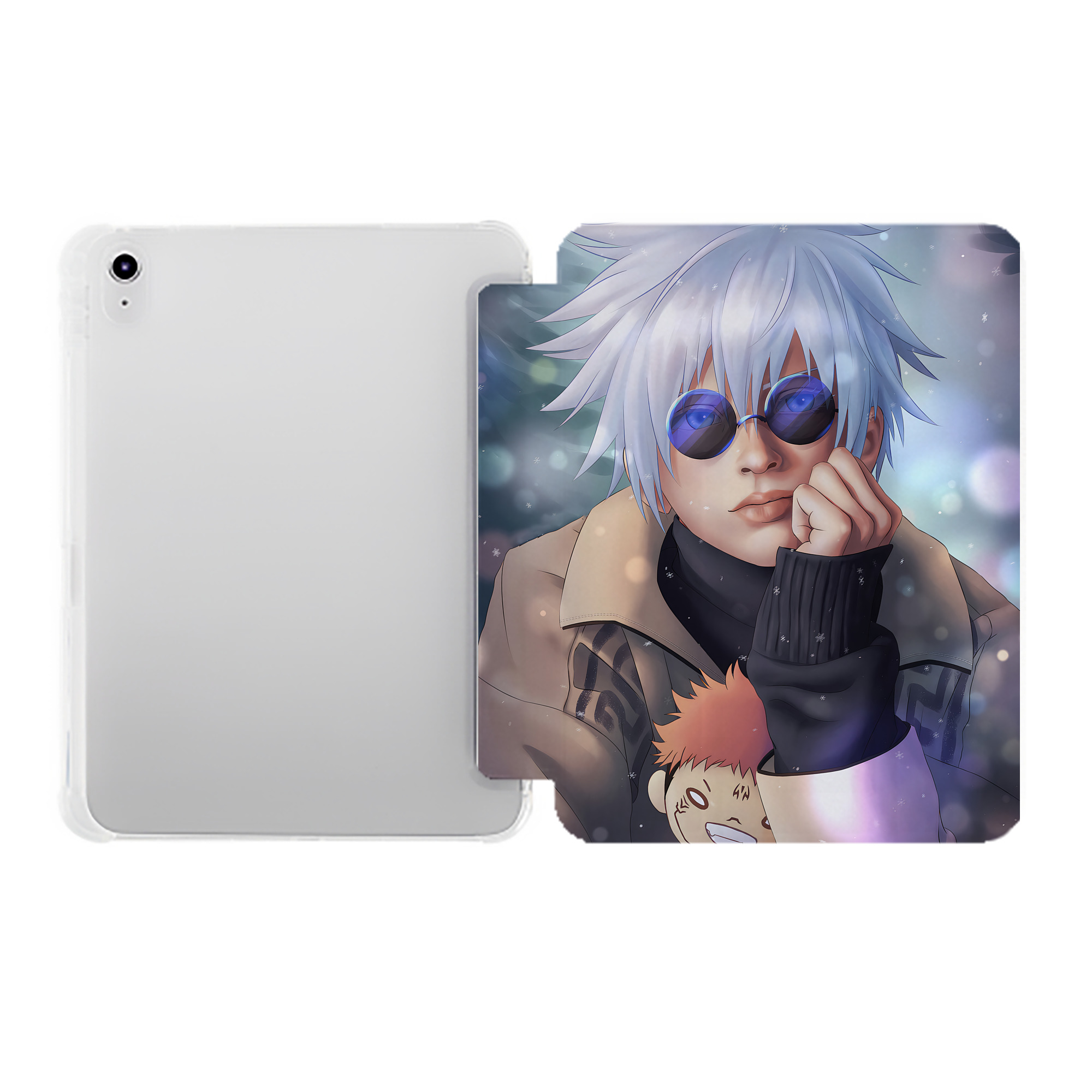 （画像用） 呪術廻戦 Jujutsu Kaisen IPad ケース ペン収納付き 三つ折りスタンド PUレザー×シリコン 対応機種9.5/10.5/10.9インチ